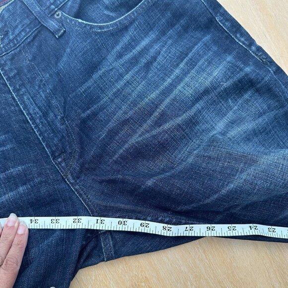 Guess Jeans Mens Blue Denim Falcon Regular Boot Cut Distressed Dark Wash Size 36 - Picture 13 of 13